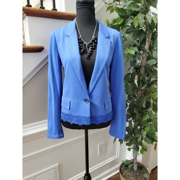Lyyse Women's Blue Polyester Long Sleeve One Button Fitted Blazer Size Small - Picture 1 of 11